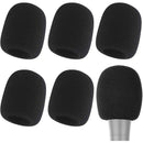 6 piezas de fundas de parabrisas de espuma negra para micrófonos - Duraderas, aislamiento acústico para uso portátil y de estudio, accesorios para micrófonos | Equipo profesional para micrófonos | Fundas de parabrisas de espuma