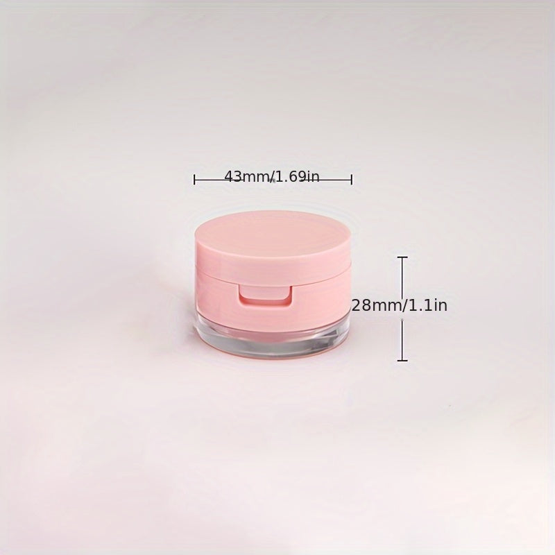Estuche Compacto para Polvo Suelto de 3g/5g con Tamiz y Esponja - Organizador de Maquillaje Portátil, Sin Fragancia, Mini, Polvo de Miel, Red de Aislamiento