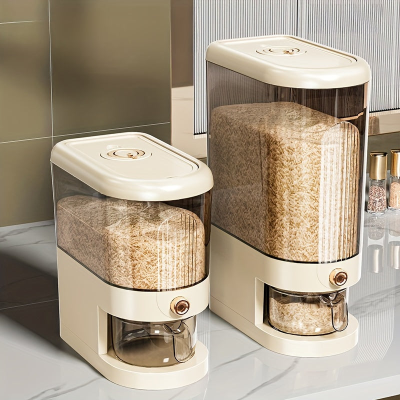 Dispensador Hermético de Arroz 1pc - Capacidad de 5kg/10kg, A Prueba de Humedad e Insectos, Contenedor de Almacenamiento con Cajón Grande para Organización de Cocina, Contenedores de Almacenamiento para Organización del Hogar