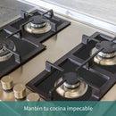 4 Piezas de Cubiertas para Quemadores - Protector de Estufa Negra, 0.1mm Doble Grosor, Reutilizable, Antiadherente, Fácil Limpieza, Ajuste para Encimera de 10.6" x 10.6", Libre de BPA