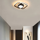1pc Luz de Techo Dorada con Patrones Geométricos Inspirados en Árabe - Cuadrado, Ajustable, Lujo Moderno, Iluminación Semi-Encastrada para Pasillo, Balcón y Dormitorio, Diseño Cerca del Techo, Cableado Fijo, 110V-240V, Lámpara para Sala de Estar