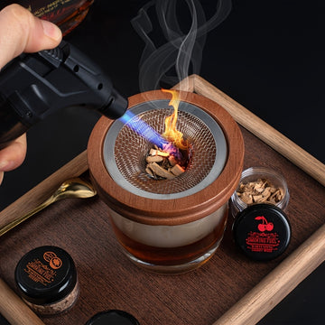1 Juego de Kit Ahumador Roostertail - 5 Sabores para Whisky, Vino y Carne con Chips de Madera, Regalo Perfecto para Amantes del Whisky