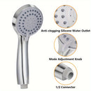 1pc Cabezal de Ducha Ajustable de 3 Modos con Supercompresión de Baja Presión y Manguera de Acero Inoxidable, Material ABS de Alta Calidad, Cabezal de Ducha Ahorrador de Agua para Presión de Agua Baja, Boquilla de Ducha Redonda Plateada