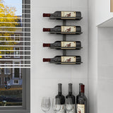 Estantería de Pared para Botellas de Vino con 4 Niveles, Soporte Creativo Decorativo para Botellas de Vino Tinto