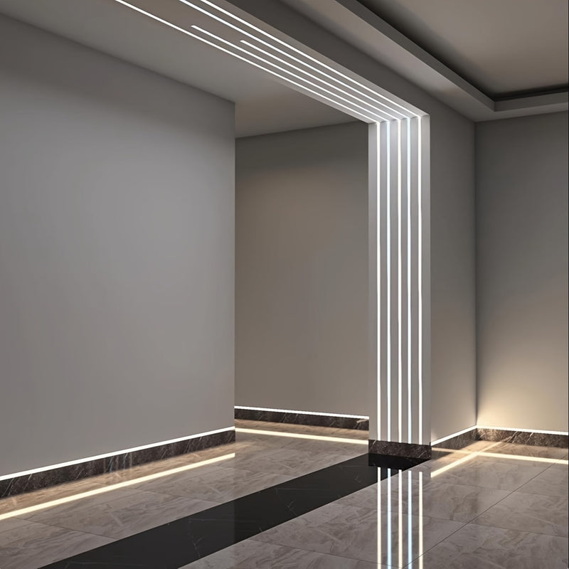 Conjunto de 10 Canales de Iluminación LED Dorados de Aluminio de 1.65 pies / 0.5 m, Tamaño Exterior de 15x9 mm, Montaje Oculto o Superficial con Clips de Montaje, Diseño Duradero en Forma de U para una Fácil Instalación