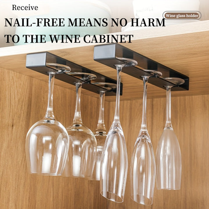 2/4/6 piezas, soporte para copas de vino, acabado pulido, estante colgante de plástico, soporte de secado de vidrio de pierna alta para almacenamiento y organización de bar de cocina.