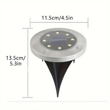 12PCS Luces de jardín solares - Luminaria LED eficiente en energía con sensor de luz, montaje semi-hundido, pantalla de lámpara de acero inoxidable pulido, cuerpo de ABS, fixture decorada con cristal desmontable, base de bombilla B15d, batería de níquel