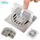 10pcs Pegatinas Desechables para Red de Drenaje de Ducha, Pegatinas de Filtro para Drenaje de Suelo y Nuevos Filtros de Drenaje para baños y bañeras, 10.01*10.01cm, Blanco
