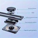 Soporte para teléfono de coche de tablero de control de aleación de aluminio, rotativo, escalable, forma cuadrada, para auto