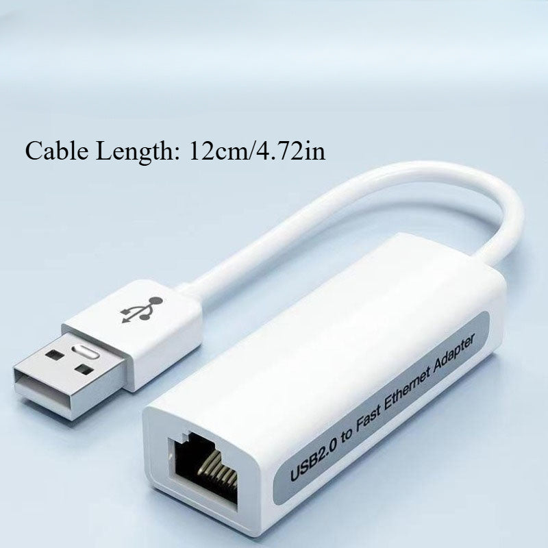 Adaptador de red Ethernet USB 2.0 portátil con velocidad de 100 Mbit/s, función Plug-and-Play, no requiere controlador.