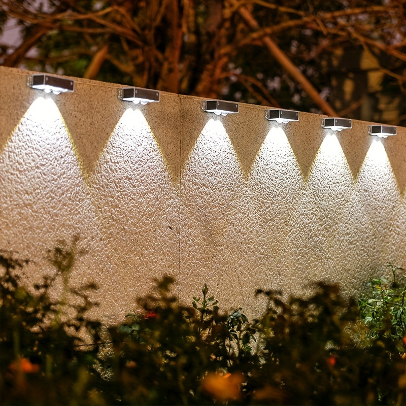 4 pzas. luces solares para pared Shenzhi Tech, iluminación LED para jardín con sensor inteligente de encendido/apagado automático, energía solar para jardín, cerca, camino, plástico ABS duradero, luz para pared exterior, lámpara de pared moderna, lámpara