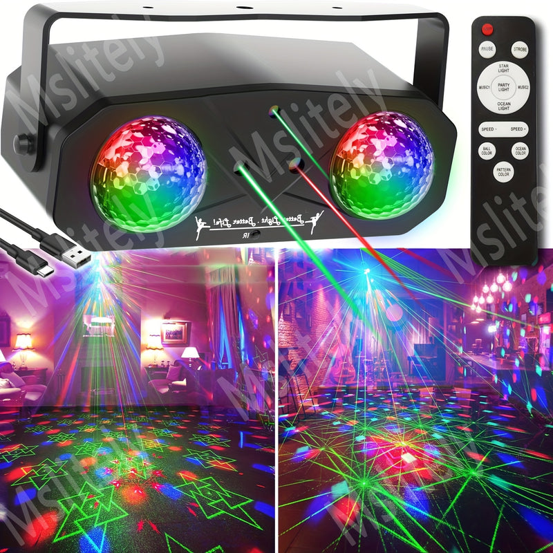 Doble bola de luz de escenario de discoteca mágica