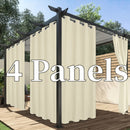 Cortina para patio exterior con 4 paneles, diseño con grommet, protección UV, antióxido, protección solar y privacidad