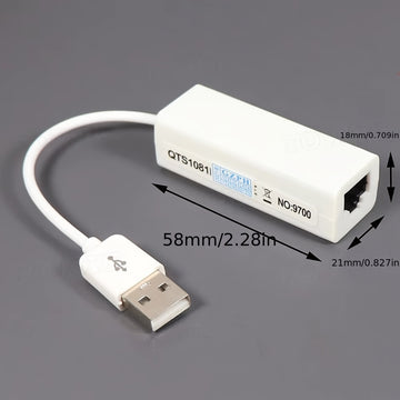 Adaptador USB 2.0 a Ethernet LAN, tarjeta de red de 100 Mbps, conversor ultra rápido USB 2.0 a RJ45 para laptop, compatible con sistemas Windows