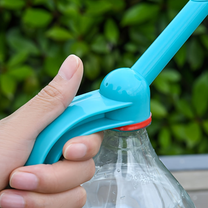 Rociador de regadera portátil ergonómico con boquilla azul de plástico y mango ergonómico - Distribución uniforme para suculentas, hierbas, bonsái - Jardín, patio, oficina, regaderas para plantas, herramienta de riego para jardín, diseño amigable para el