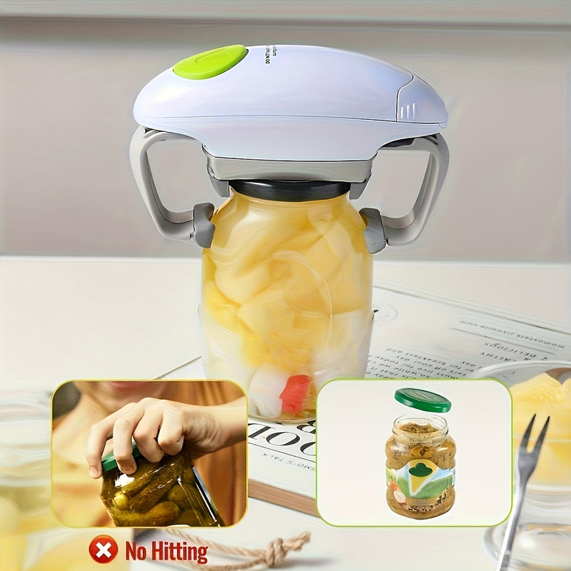 2025 Nuevo Abrelatas Eléctrico de Doble Mango - Herramienta Portátil para Cocina con Batería, Diseño Ergonómico para Uso Fácil con una Mano, Ideal para Personas Mayores y Artritis (36V, Batería No Incluida), Utensilio Moderno y Duradero, Accesorio de Coc