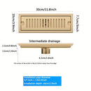 Desagüe Rectangular de Acero Inoxidable, Desagüe de Piso Rectangular Extendido de Acero Inoxidable con Acabado Dorado - Resistente a Olores para Baño