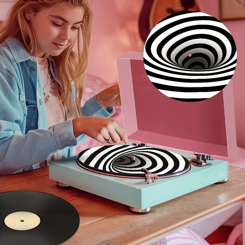 Alfombrilla Espiral Visual Musical Personalizada para Tocadiscos, 12 Pulgadas de Grosor 3mm – Reduce Ruido y Polvo para Mejora la Calidad del Sonido, Ideal para Prevenir Estática y Definición de Bajos