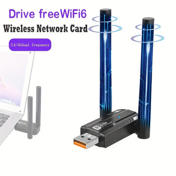 Adaptador AX900 WiFi 6 de 900Mbps Banda Dual 2.4G/5G Tarjeta de Red Inalámbrica con MU-MIMO, OFDMA, Soporte Hotspot para Portátil y PC de Escritorio, Adaptador Wifi para PC, Internet de Alta Velocidad, Diseño Moderno, Conectividad Versátil, Construcción