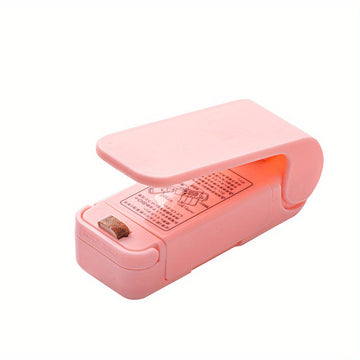1 pieza de sellador de bolsas de plástico ABS compacto para frescura, fácil de usar, dispositivo de conservación de alimentos portátil, accesorio de almacenamiento de alimentos | Sellador de bolsas de aperitivos portátiles | Artículo de cocina duradero
