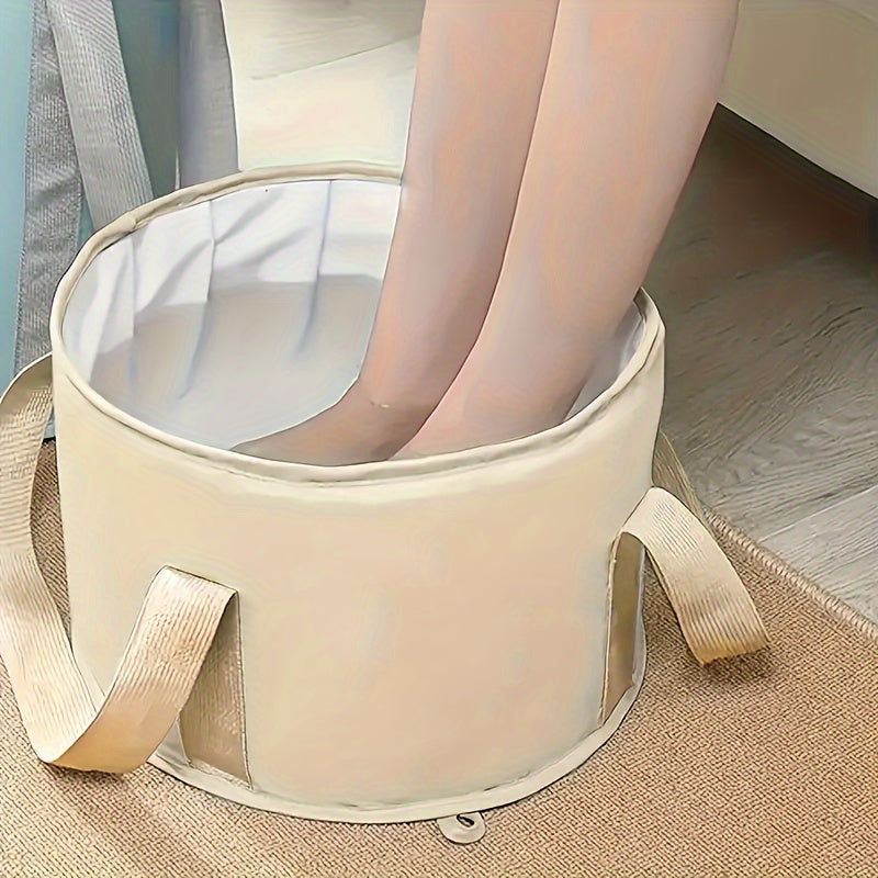 Tina para pies plegable y portátil, sin perfume, baño de pies plegable no eléctrico, asas reforzadas, diseño fácil de verter y colgar, no requiere batería, para spa en casa y cuidado de la belleza.