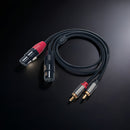 Cable de Audio Profesional Doble Hembra XLR a Macho RCA - Transferencia de Sonido de Alta Calidad para Receptores AV, Amplificadores, Sistemas de Cine en Casa, Equipos de Grabación y Más - con Conectores Rojos y Dorados