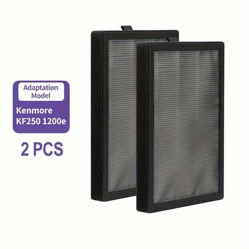 Filtro de repuesto TOPWELL 2-Pack KF250 compatible con el purificador de aire Kenmore 1200e, H13 True HEPA con capa de carbón activado y prefiltro, captura el 99,97% de las partículas, PM2010, reducción de olores