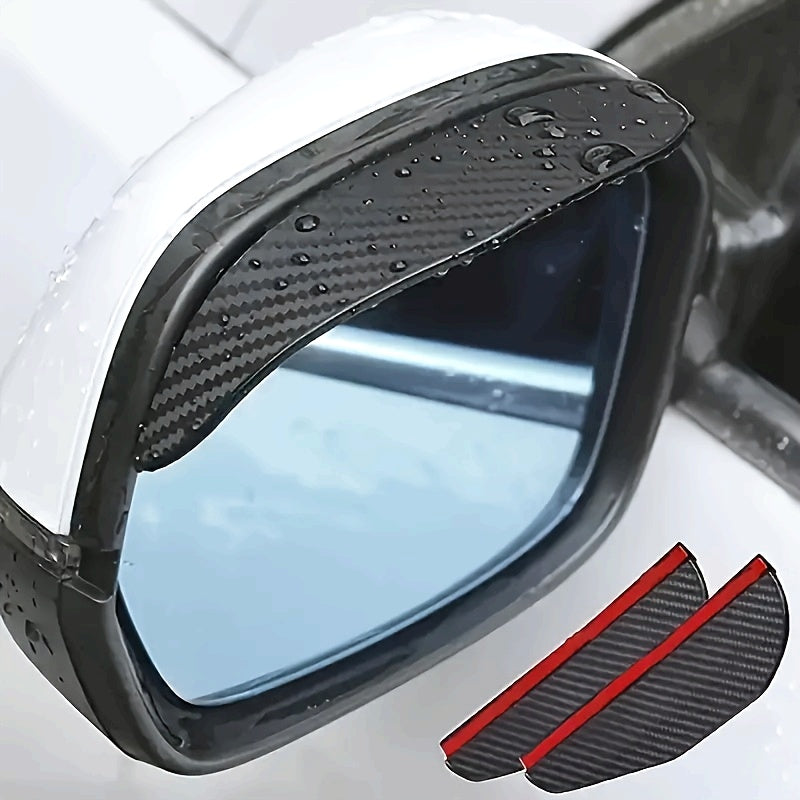 Par de cubre espejos para lluvia en PVC con textura de fibra de carbono, protectores para espejos laterales de auto, diseño grueso para protección en todo clima, cubre espejos | diseño elegante | agarre texturizado