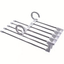 1 perchero de metal de 9 niveles con revestimiento antideslizante, diseño en acero inoxidable, incluye 5 ganchos, reduce el desorden hasta un 80%, ideal para jeans ajustados y vaqueros