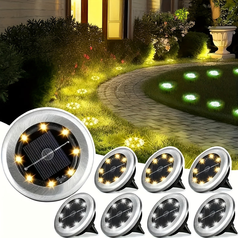 Pack de 4 Luces Solares para Exteriores, Luces LED Solar para Caminos, Iluminación Decorativa Impermeable IP65 para Escalones, Jardines y Cercas