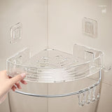 Estante de esquina transparente: Organizador para baño o cocina - Montado en la pared, adecuado para varios tipos de habitaciones, con 5 ganchos para almacenamiento adicional Decoraciones de Halloween y Navidad