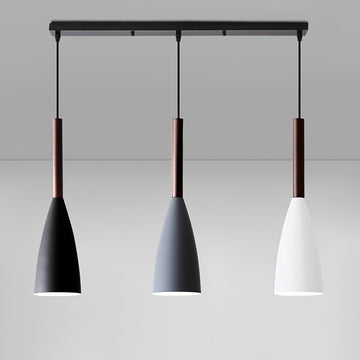 Lómpara de techo nórdica moderna de 3 cabezas en negro, blanco y gris - Zócalo E27, cableado, hardware de instalación incluido para decoración de oficina, cocina y comedor, iluminación de comedor | Lámpara de techo elegante | Candelabro de hierro fundido