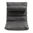 Silla de Oficina Moderna para el Hogar con Ángulo Ajustable, Respaldo Envuelto en Esponja Suave, Ideal para el Hogar, Dormitorio, Dormitorio, Balcón - Tela Gris/Metal, Cojín para Silla de Oficina, Uso de Computadora