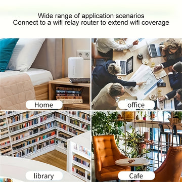 Amplificador de WiFi de 1200 Mbps - Repeater/Routers de Internet inalámbrica, cobertura de hasta 10,000 pies cuadrados, libre de interferencias, adecuado para noches de juegos familiares y celebraciones al aire libre - Enchufe de EE. UU., regalo perfecto