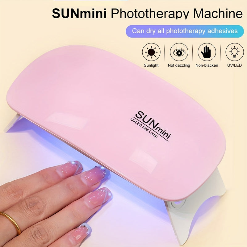 Lámpara de curado de uñas plegable, luz de manicura de ratón mini, secador de manicura portátil LED con alimentación USB, lámpara de uñas de gel para el hogar, juego de herramientas de uñas, regalo de cumpleaños de Navidad, adecuado para uso en el hogar