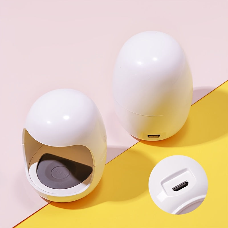 Mini Lámpara LED para Uñas con USB – Luz Portátil para Esmalte en Gel, Diseño Compacto con Exterior Blanco e Interior Amarillo, Ideal para Manicuras en Casa