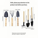 6 Mini Cucharas, Cucharas y Rastrillos Juego de Herramientas de Jardinería Doméstica Mini - Herramientas de Mano de Metal y Madera Duraderas, Cucharas de Macetas de Jardín, Pala de Jardín, Macetas de Mesa, Cucharas de Macetas y Herramientas de Jardinería