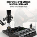 Kit de transmisor y receptor inalámbrico de micrófono de 48V/0V con entrada XLR - Sistema inalámbrico 2.4G/3G/4G/5G para micrófonos dinámicos y condensadores, sistema de altavoces controlado por volumen, batería de litio recargable, sin cargador incluido