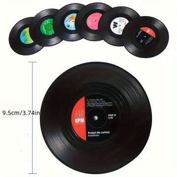 6 posavasos de vinilo, posavasos retro creativos con diseño de CD de rock americano, antideslizantes y aislantes, mantel individual para decoración de habitación