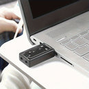 Tarjeta de sonido USB virtual 7.1 canales, adaptador de audio externo USB 2.0 para micrófono, parlantes y auriculares con conector estéreo de 3.5mm