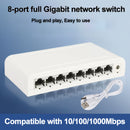 Conmutador de red Ethernet Gigabit de 5 puertos / 8 puertos, 5/8 puertos Gigabit, admite red de 10/100/1000 Mbps, plug-and-play, fácil de transportar e instalar, divisor de red Gigabit, centro de red, conmutador de red doméstica pequeña, adaptador de red