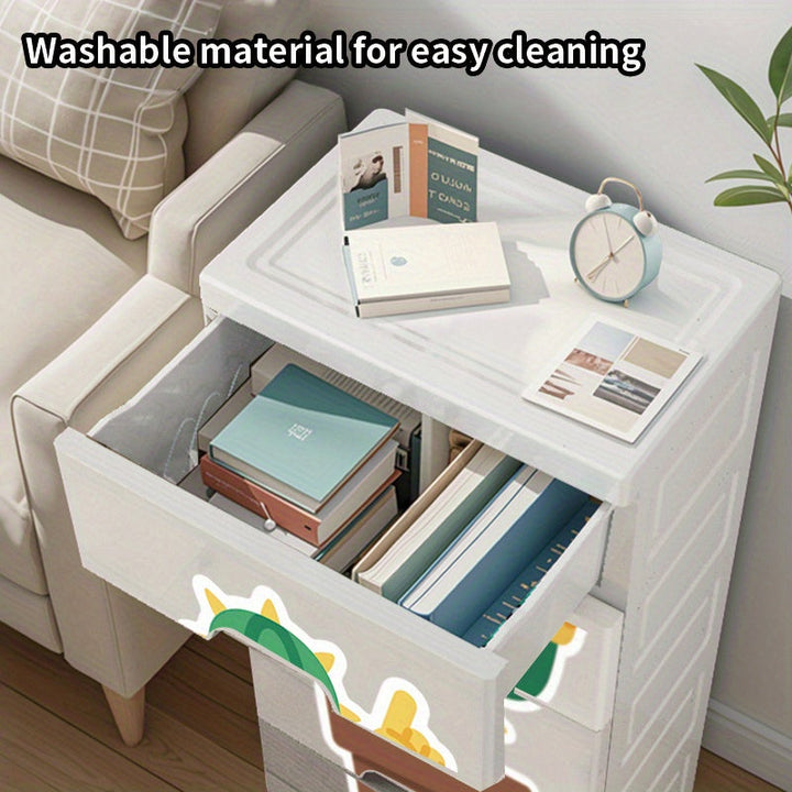 1pc Organizador de Armario y Gabinete con 5 Cajones, Mueble Plástico sobre Ruedas para Oficina, Baño o Hogar - Fácil Montaje, Móvil Impermeable con Pequeños Rodillos para Ordenación del Espacio