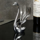Base de cisne de acero inoxidable elegante con diseño creativo - Ideal para fiestas, bodas y uso doméstico, sin contacto con alimentos.