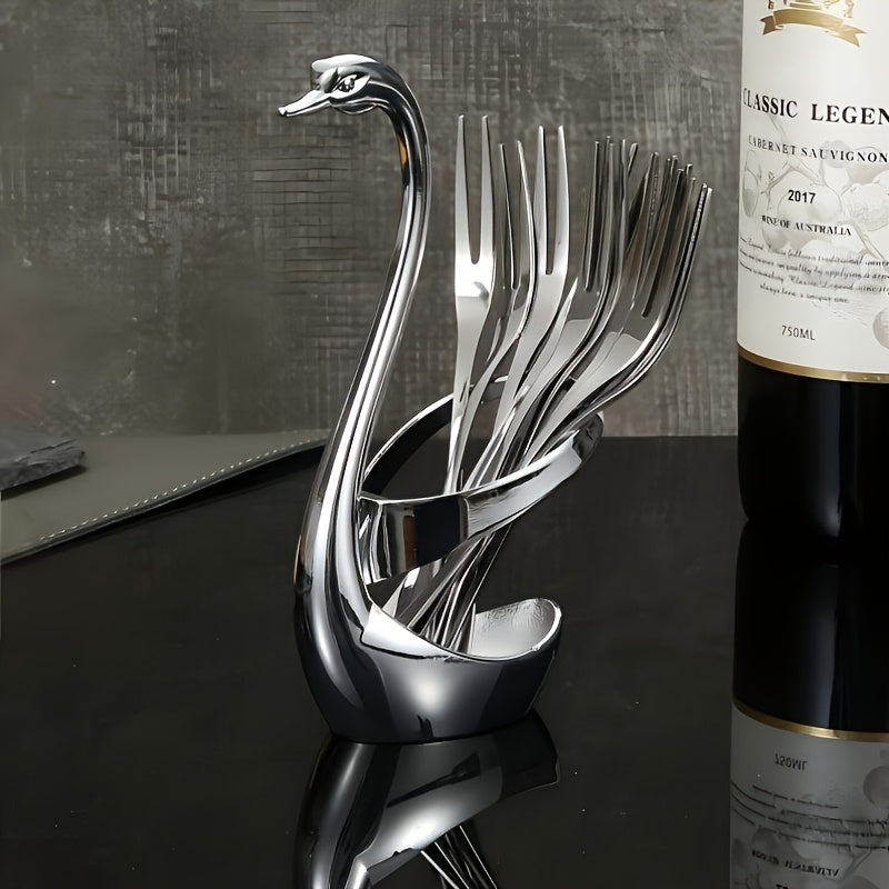 Base de cisne de acero inoxidable elegante con diseño creativo - Ideal para fiestas, bodas y uso doméstico, sin contacto con alimentos.