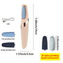 Juego de eliminador de pies eléctrico recargable - Máquina de pedicura profesional con 2 cabezas de molienda (gruesa y fina), kit de herramientas para limpieza de pies incluyendo cable de carga y cepillo de limpieza - Perfecto para eliminar piezas de luz