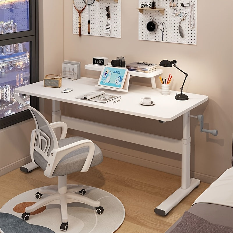 1 pc Escritorio blanco pequeño para computadora, estilo moderno y sencillo, escritorio para trabajar en casa, pequeño apartamento, habitación de invitados, organizador de escritorio y cajón para almacenamiento en casa