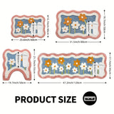 1pc DAJIANG Alfombra de Baño de Forro Polar Extra Suave - Diseño Floral, Antideslizante & Ultra Absorbente, Cómoda para el Suelo del Baño, Lavabo, Bañera, Ducha - Lavable a Máquina, Poliéster, Tapete de Baño