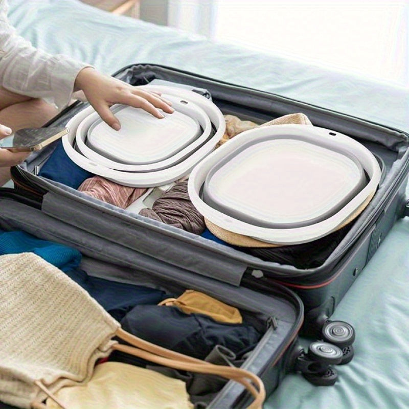 Fregadero plegable multifuncional - Ideal para lavar el cabello y la cara, limpiar ropa interior y remojar los pies - Diseño ahorrador de espacio con función de colgar fácil, adecuado para el baño, sala de estar y uso de baño, equipo de acampada al aire
