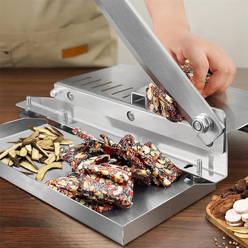 Cortador de carne de acero inoxidable, cortador de huesos manual para jamón, pan, queso, carne congelada, carne de vaca, frutas, verduras - Ideal para cortar y picar, cortar huesos, picar carne