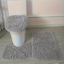 Juego de 3 Alfombras de Baño Lujosas, Diseño Geométrico, Tela, 600gsm, Grosor de 1cm, Base de Goma, Material de Poliéster, Tapete para Baño